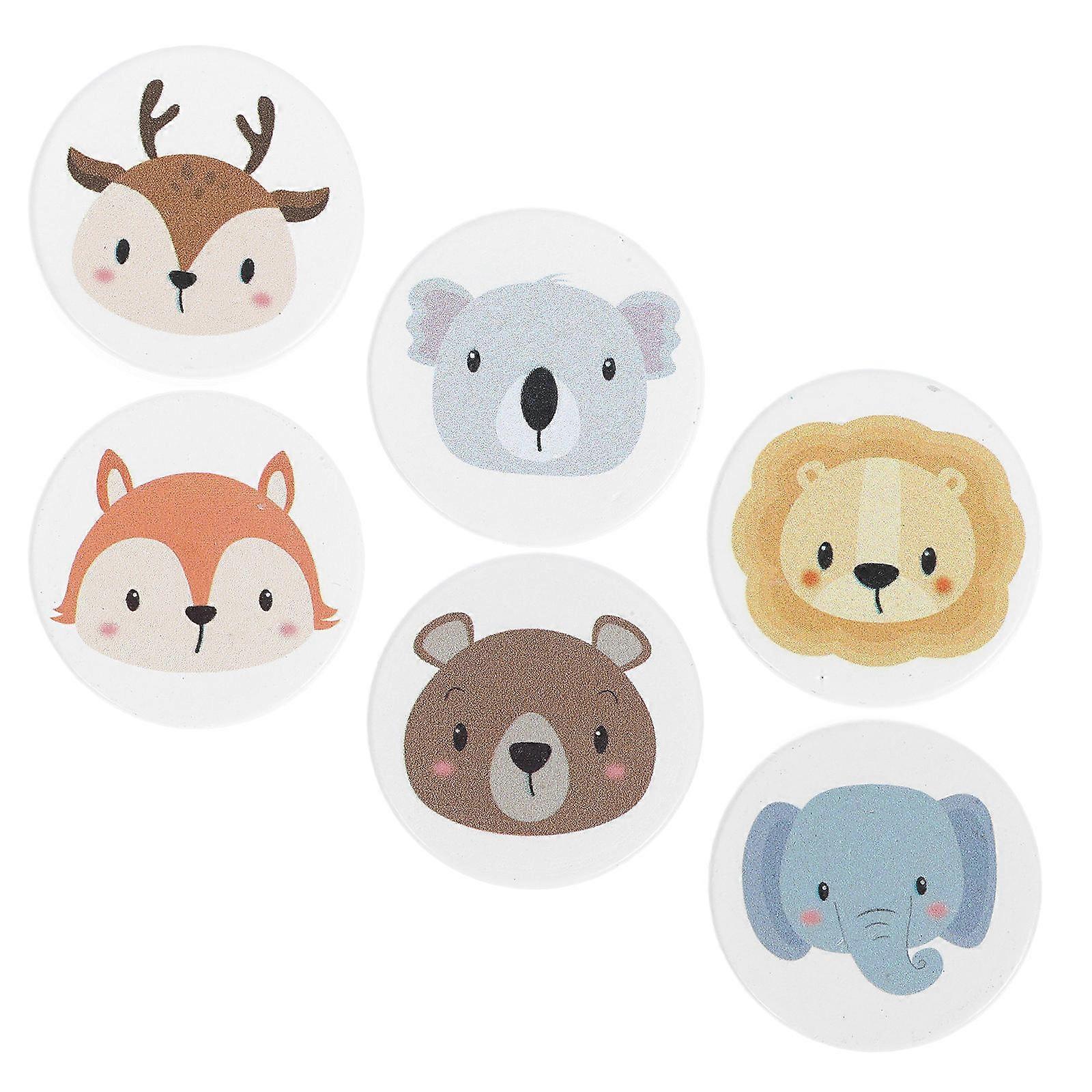 Animal Pattern Furniture Knobs Wooden Drawer Knobs for Drawer Use 6Pcs