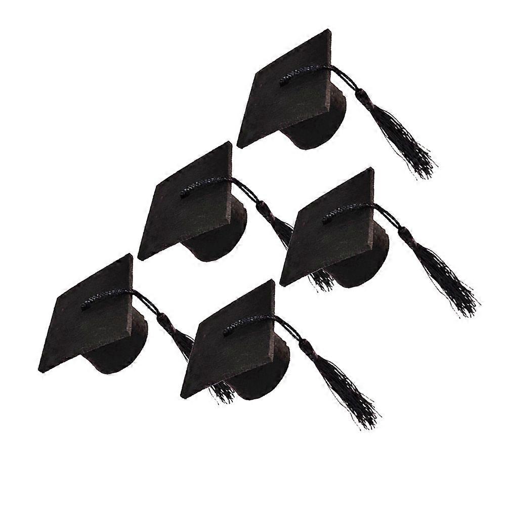 Graduation Cap Topper Doctoral Hat Shape Black 5Pcs Festive Decoration For Receptionists