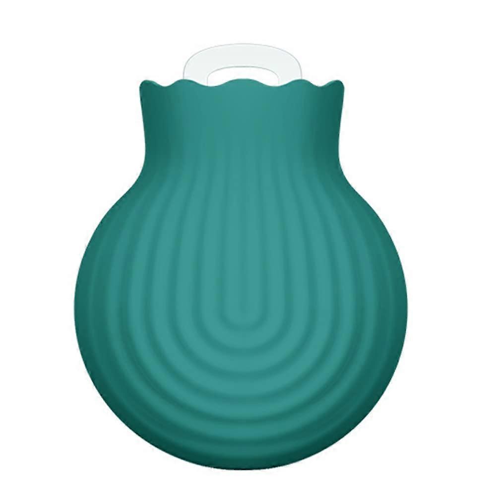 Microwave Heating Silicone Hot Water Bottle with ExplosionProof Design for Winter Hand Warming Green