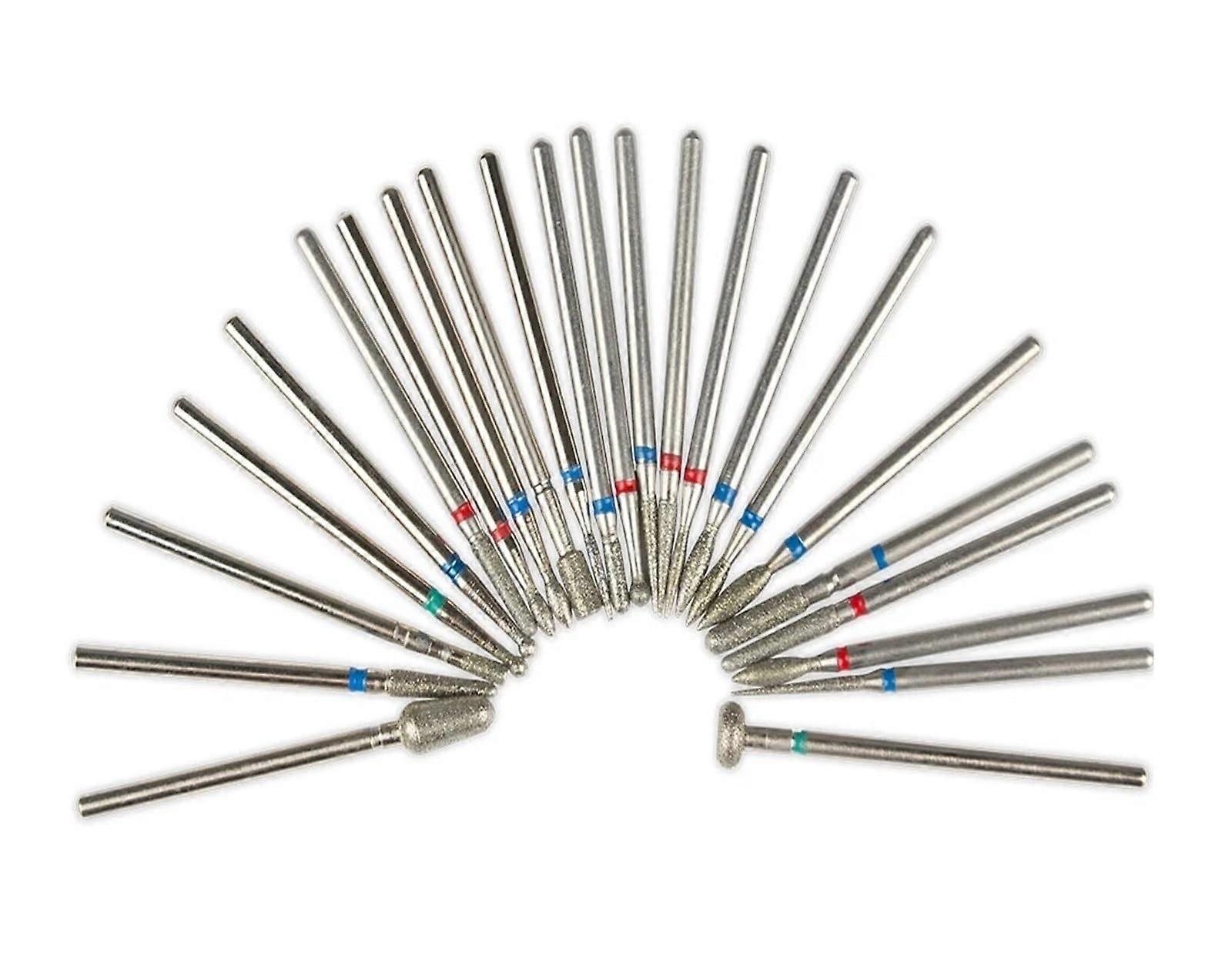 Professional Diamond Nail Drill Bits Set 3/32 Inch Shank for Precise Manicure, Blue Pearl, 8pcs