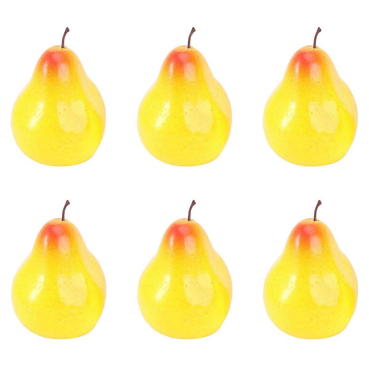 Simulated Pear Decor for Home Ornament 6Pcs Fruit Props