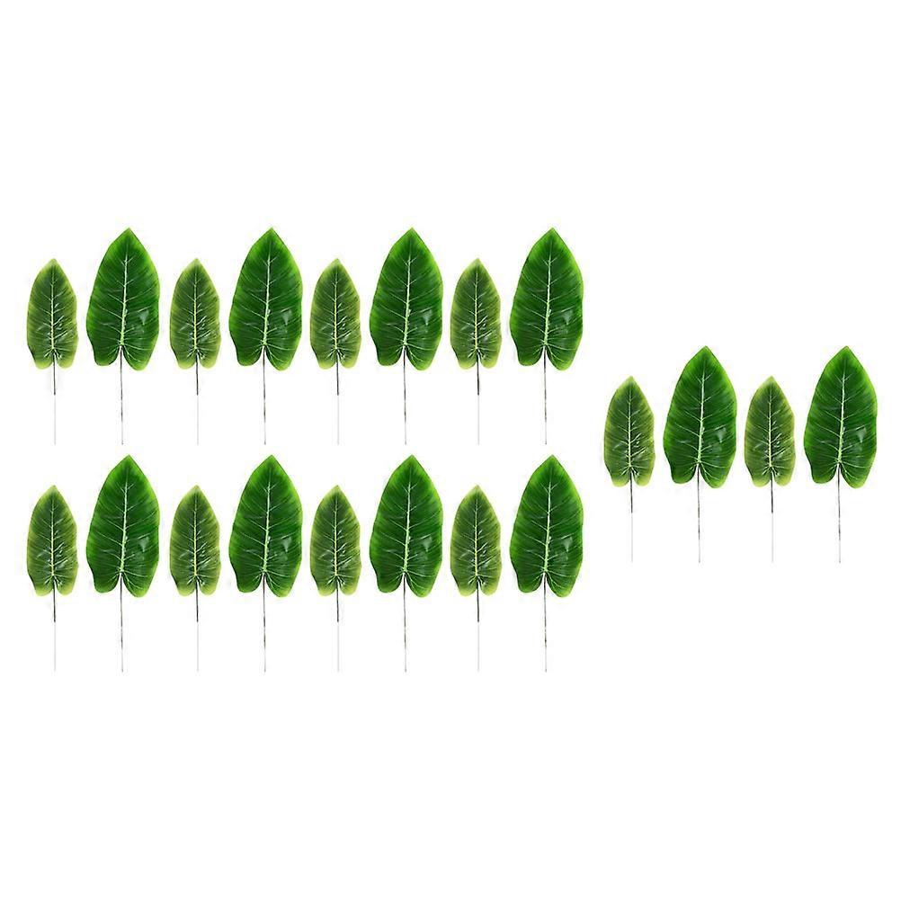 Artificial Leaf Scene Decor Green Leaf Adornment for Decor 20Pcs