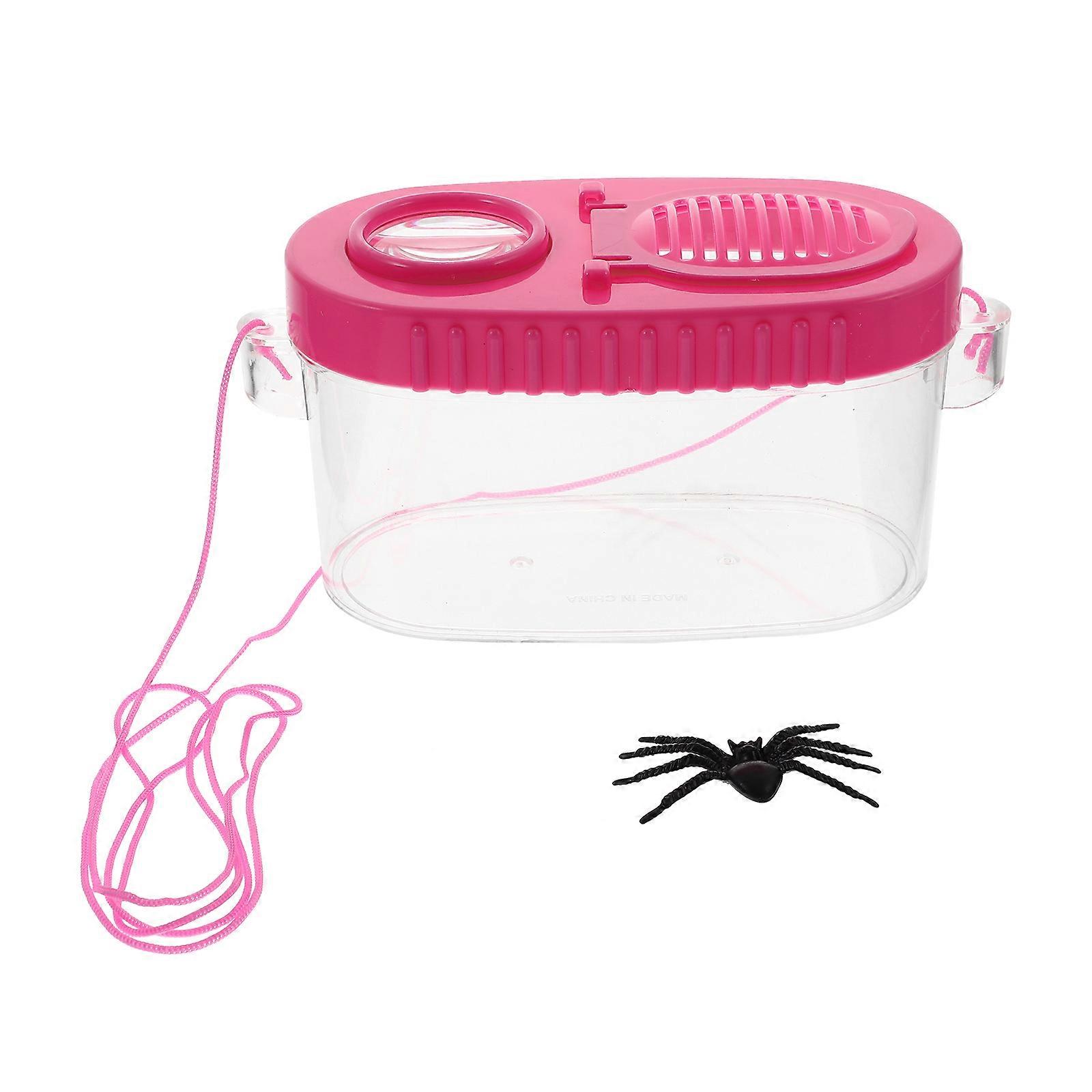 Pink Insect Observation Boxes for Observing 2Pcs Portable Critter Containers