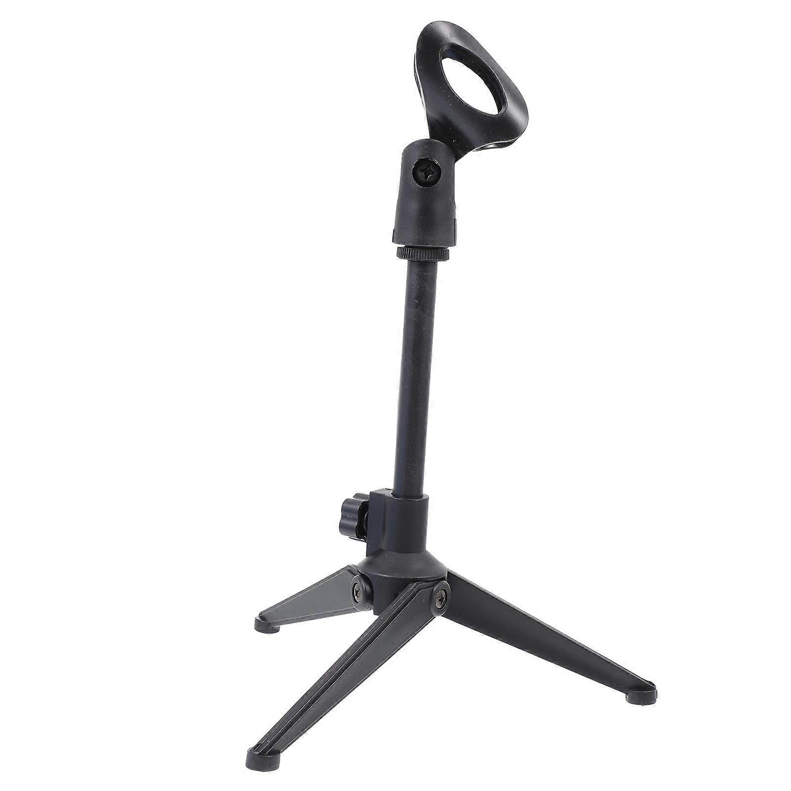 Adjustable Microphone Stand Tripod for Audio Use 1Pcs Black Plastic
