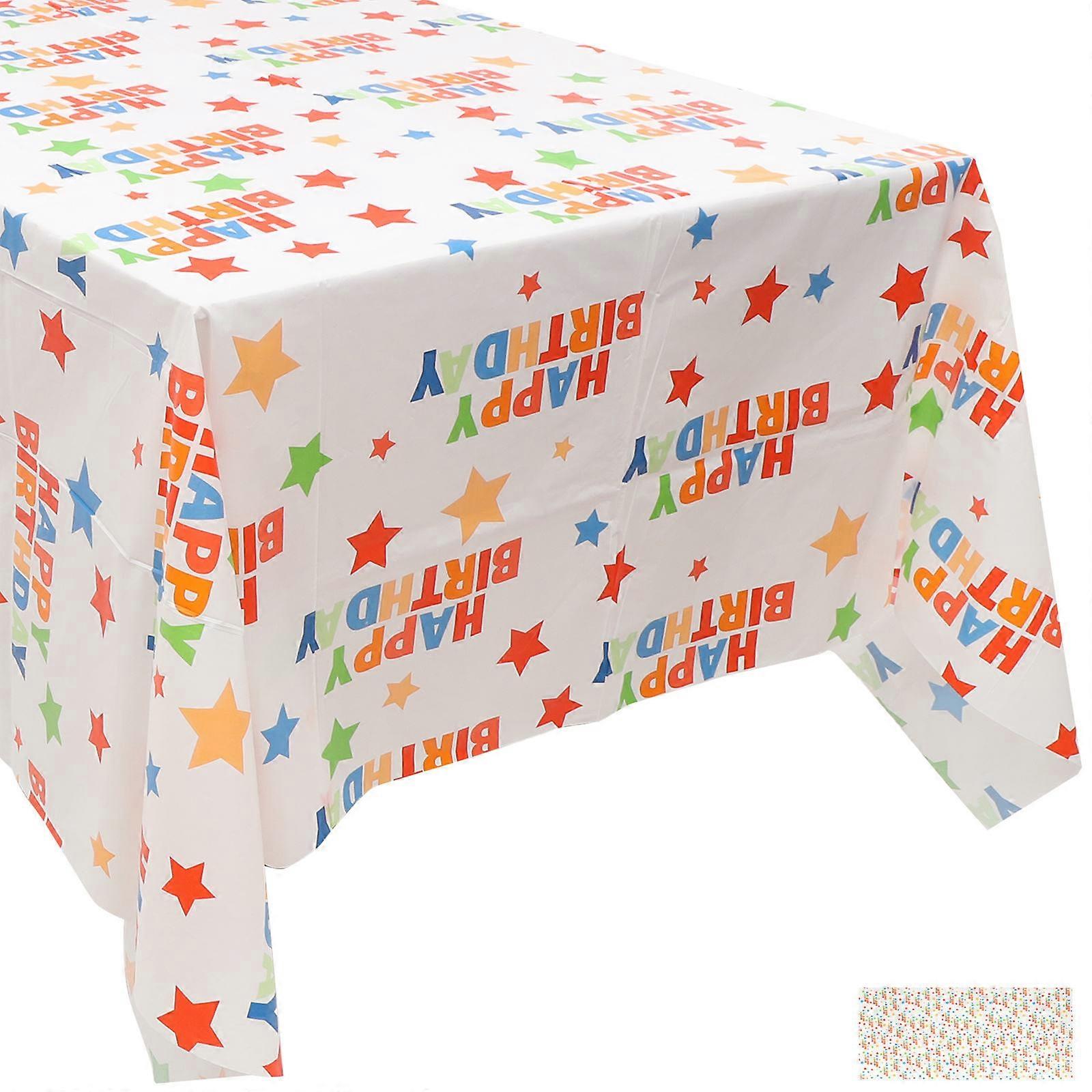 Birthday Party Tablecloth Reusable Waterproof Rectangular Multi 274X134CM Protective 1Set