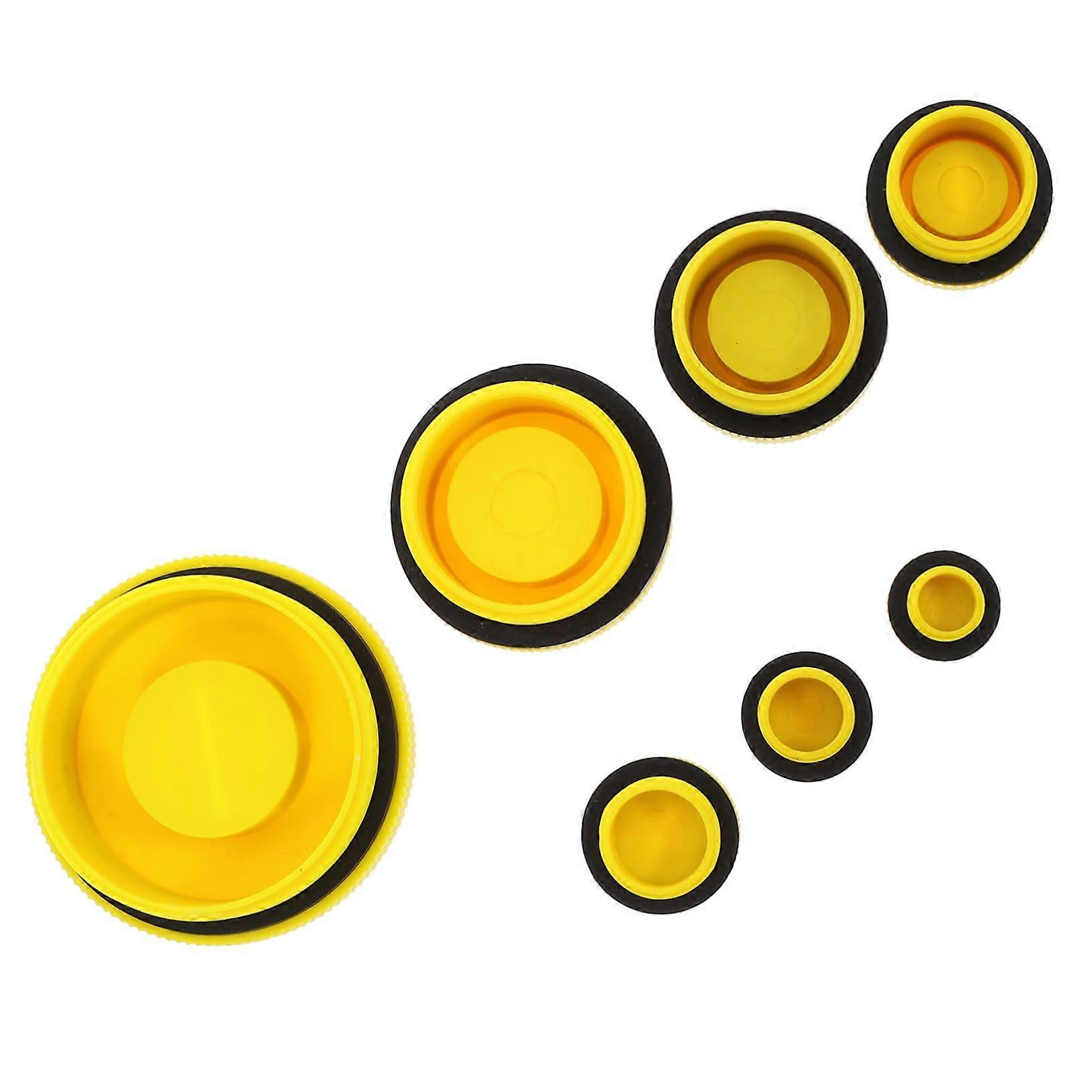 13pcs Hydraulic Threaded Plug Hex Socket End Caps Yellow PP POM LeakProof Seal for Hydraulic Systems