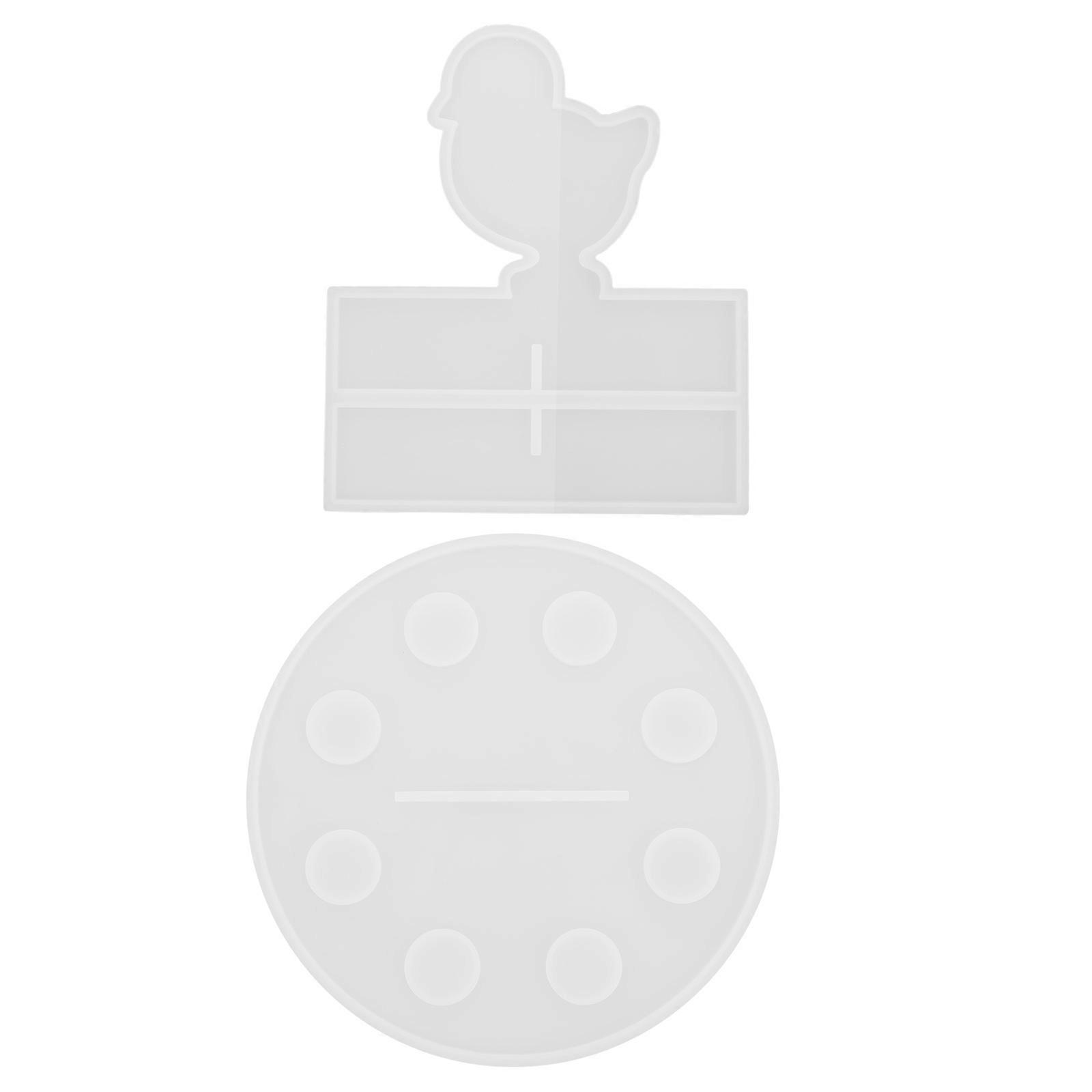 DIY Silicone Molds Small Chicken Design for Storage Rack 2Pcs White Molds