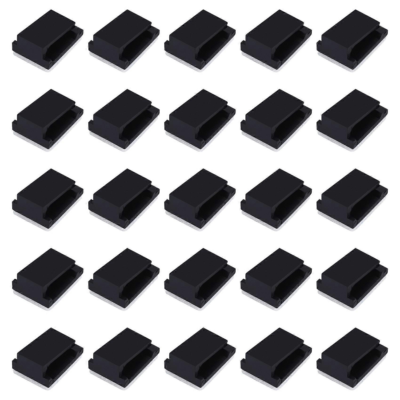 30x Cable holder Cable clip Cable clamp Self-adhesive black