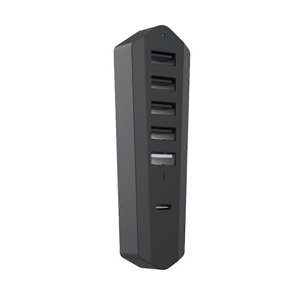 USB Hub for Game Console 6 Port USB 2.0 Expander with USBC Charging and Speed Data Transfer