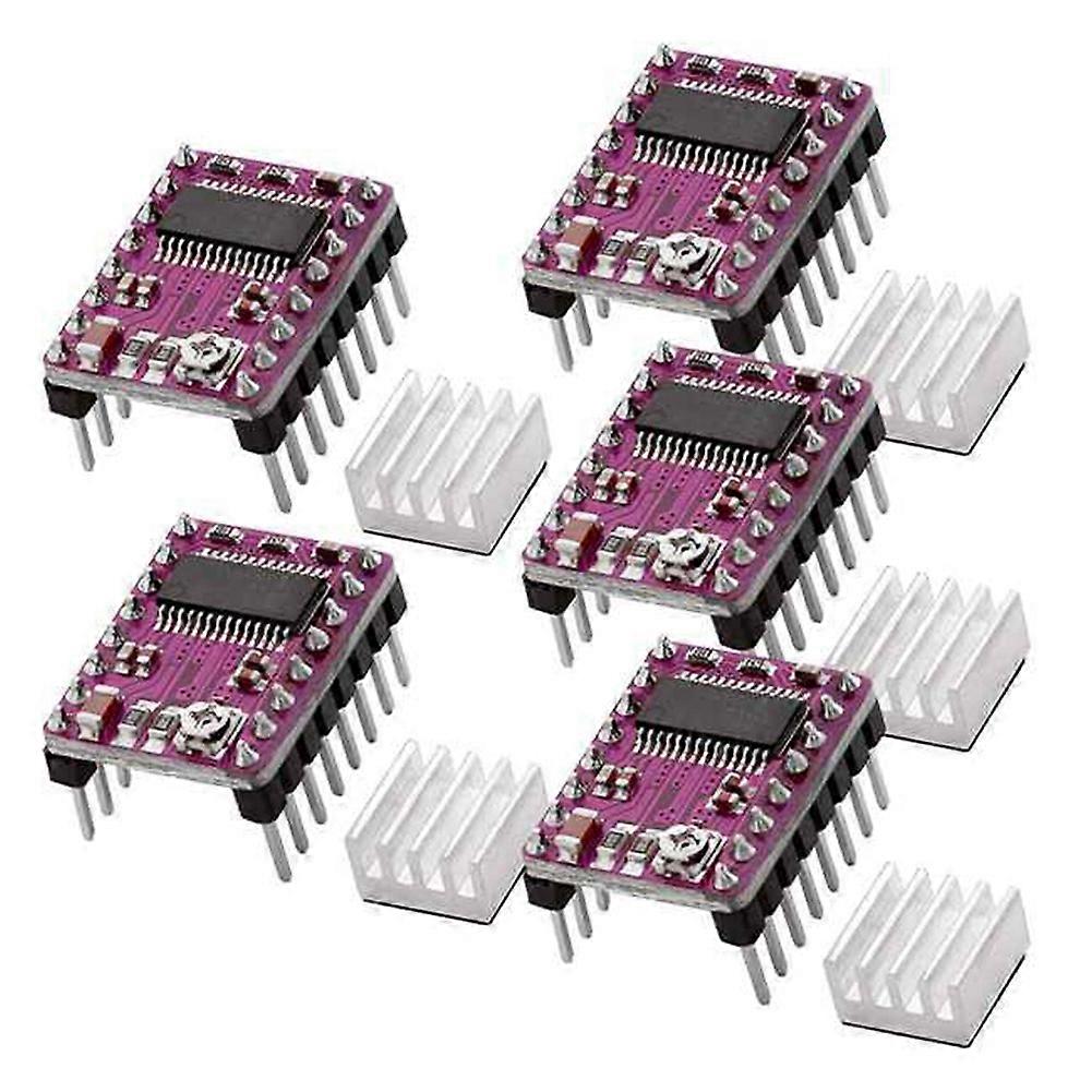 5Pcs Stepper Motor Driver Board StepStick DRV8825 Stepping Driver Controller Step Engine Module Radiator Heat Sink