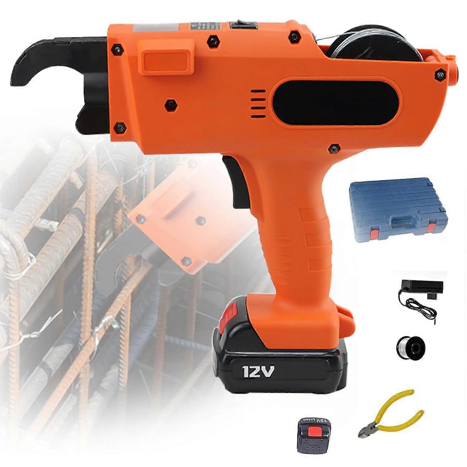 Automatic Rebar Tie Gun 60mm Speed Cordless Tool with 12V Battery for Construction