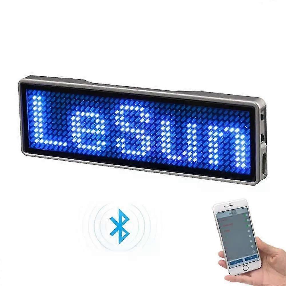 Bluetooth compatible LED nameplate, DIY programmable scrolling bulletin board, mini LED display, high-definition text, number, and graphic display.