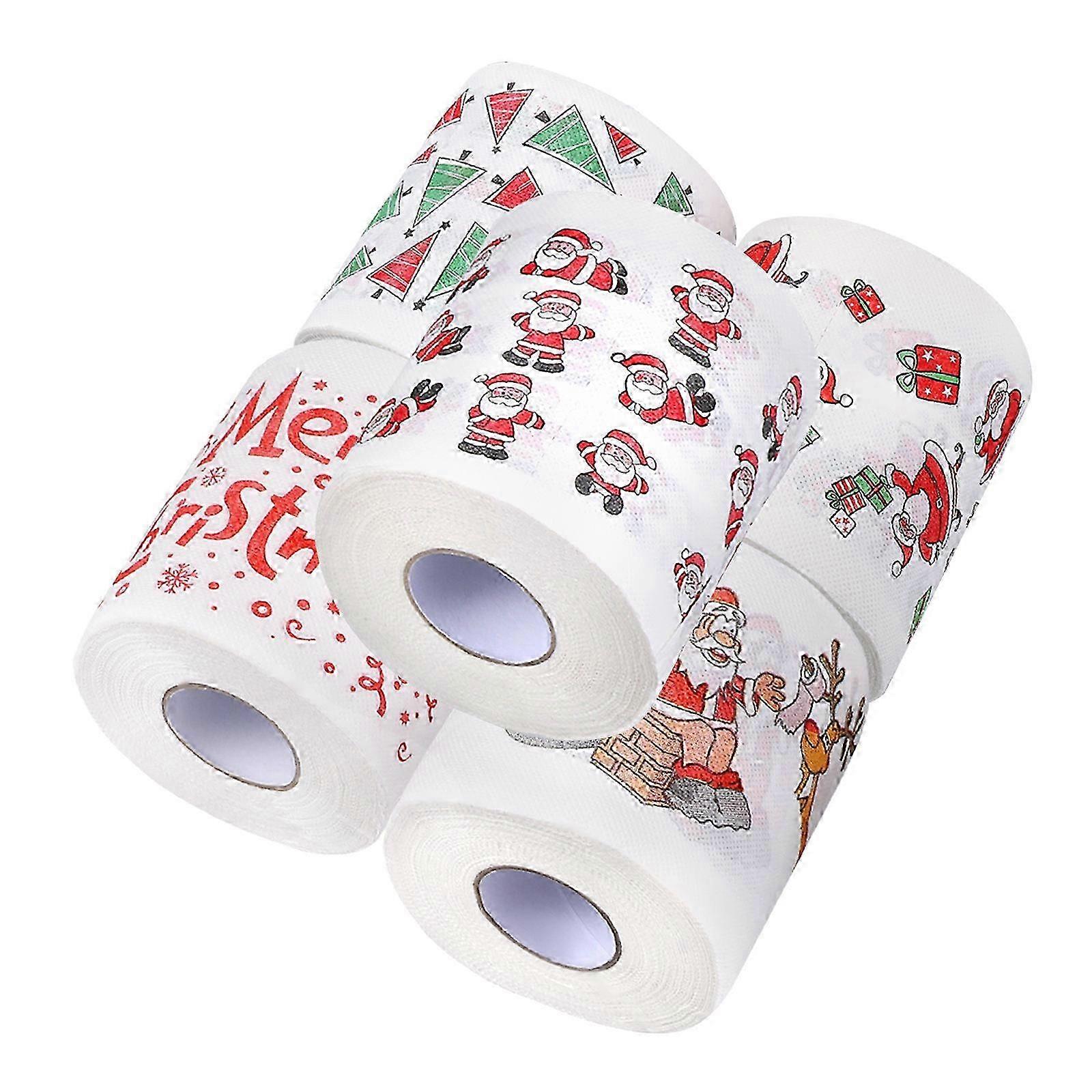 Christmas Napkins Pattern Printed for 5 Rolls Red Color Pack