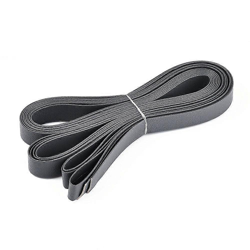 5M Folding PU Leather Flat Cord Gray 15x1mm 5.47 Yards(5m)/bundle