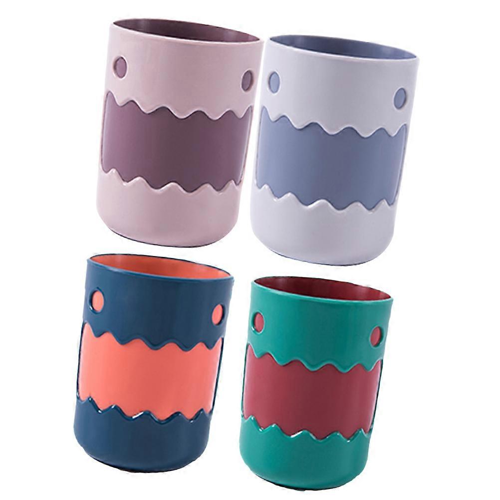 Toothpaste Holder Double Color for Storage Use 4Pcs Portable Tooth Cups