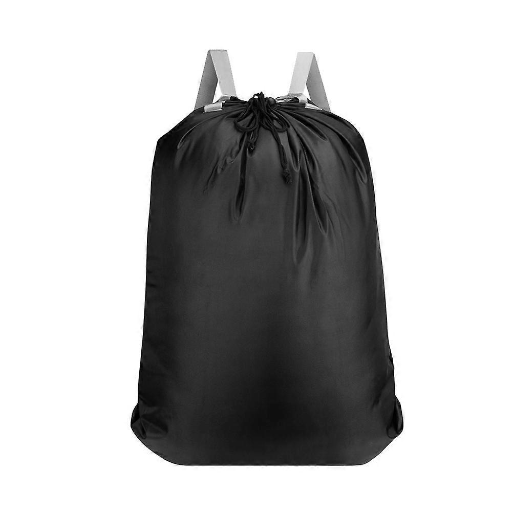 Drawstring Laundry Bag Large Clothing Bags for Storage 2Pcs Black