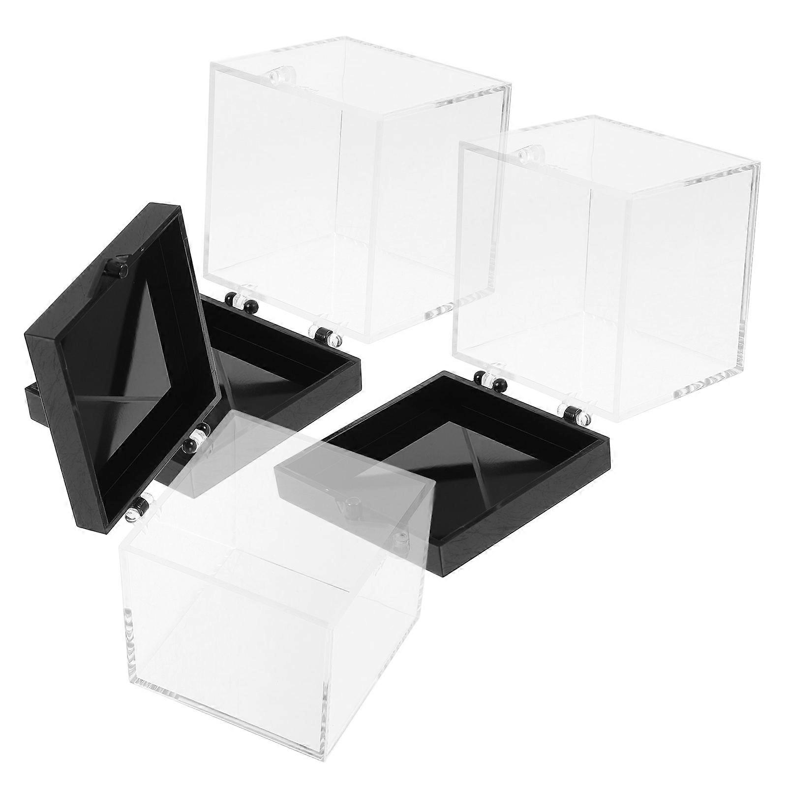 Transparent Jewelry Display Box Specimen Storage Box Plastic 3Pcs