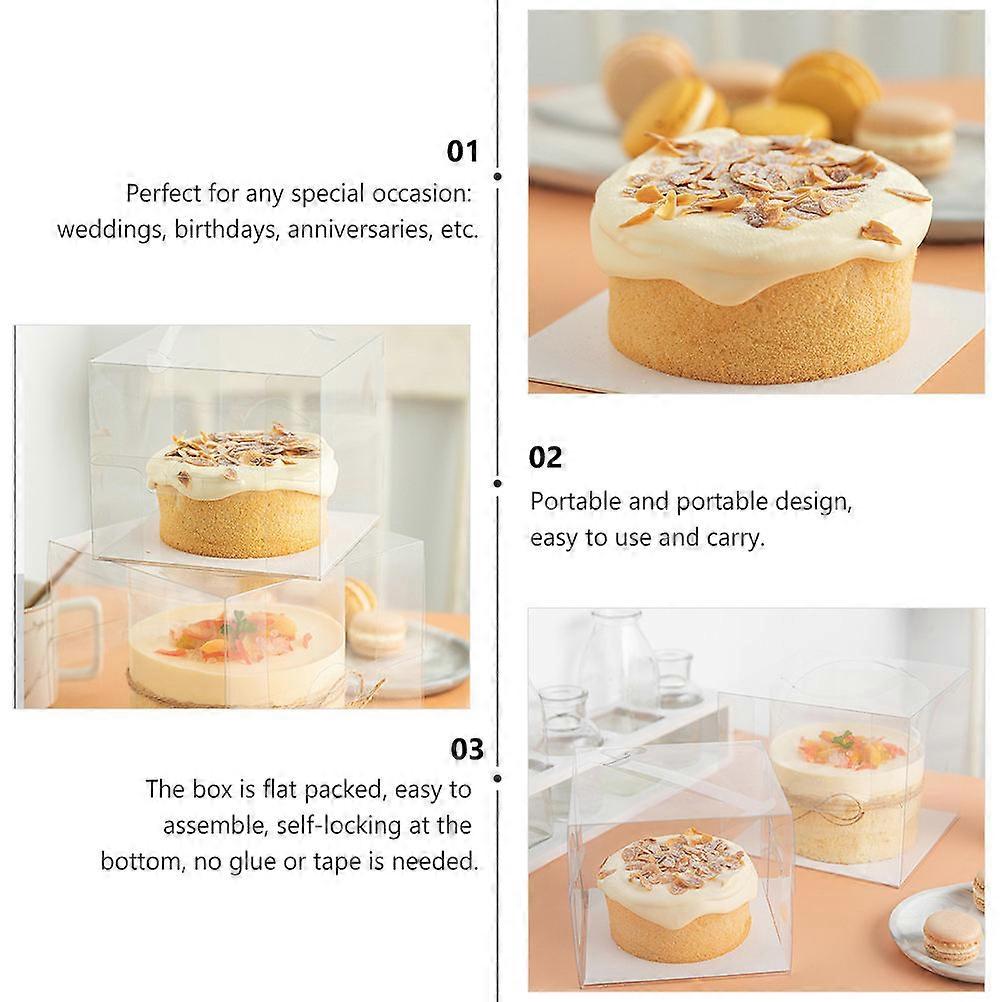 10Pcs Transparent Egg Cake Box for Storage Use Plastic Bake Case Packaging