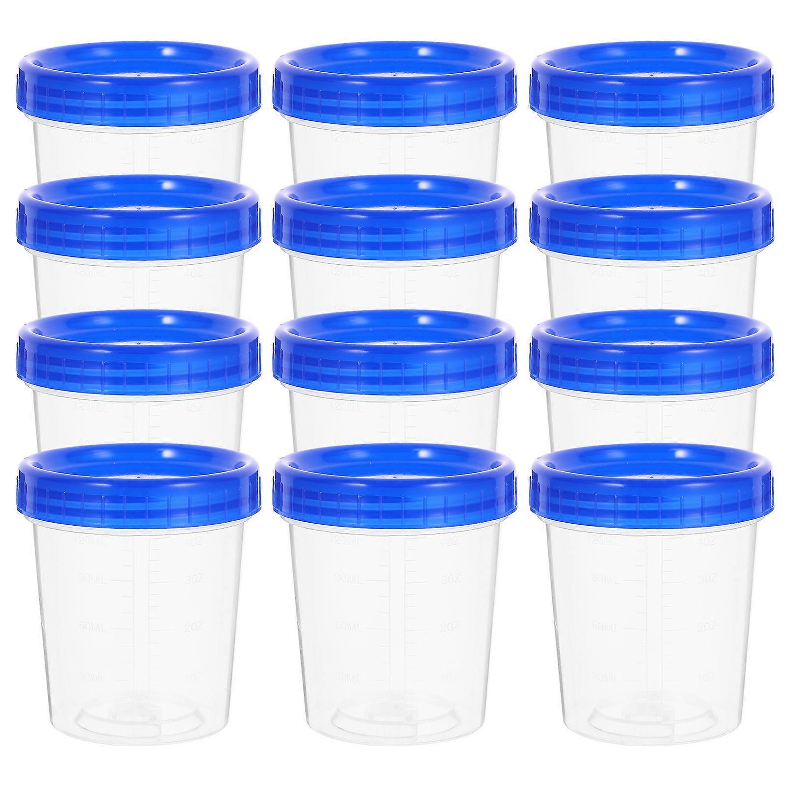 Measuring Cup Plastic Specimen Cup for Storage Use Blue 12Pcs