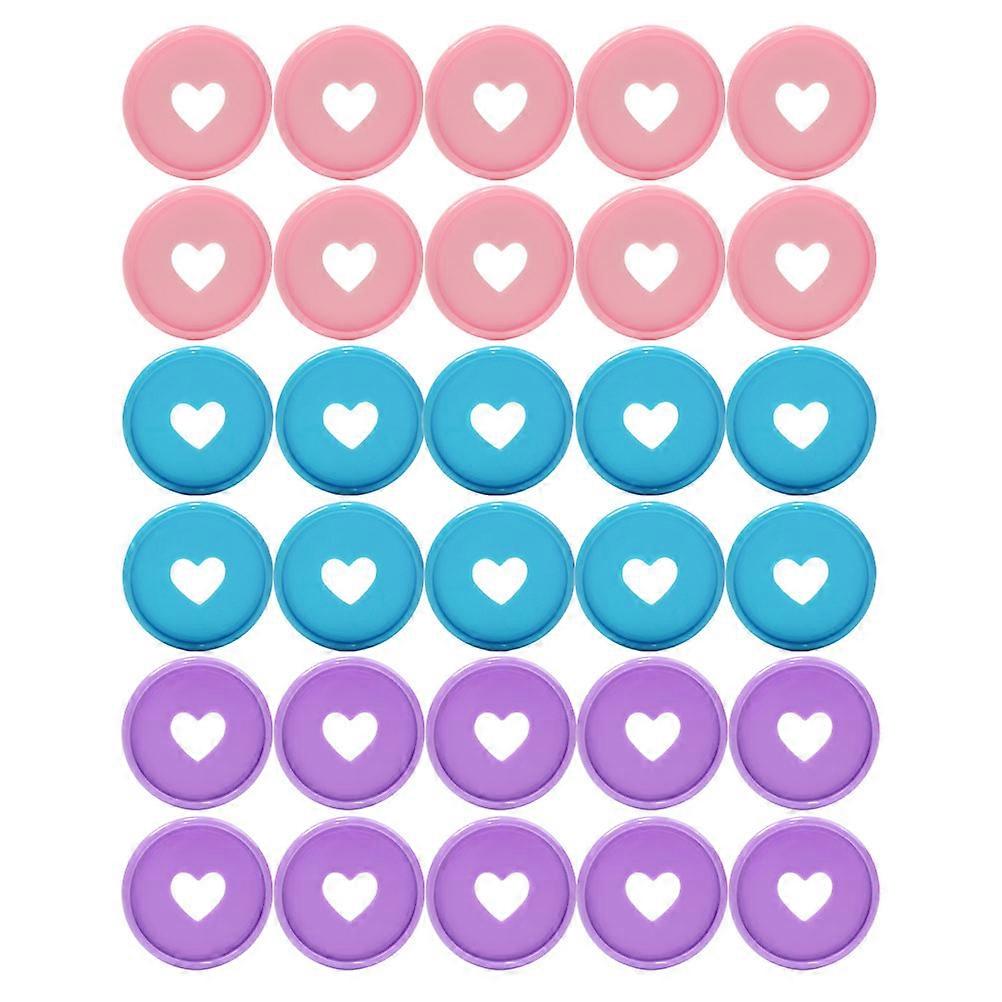 Plastic Heart Binding Discs for Fixing Use Blue Color 30Pcs Set