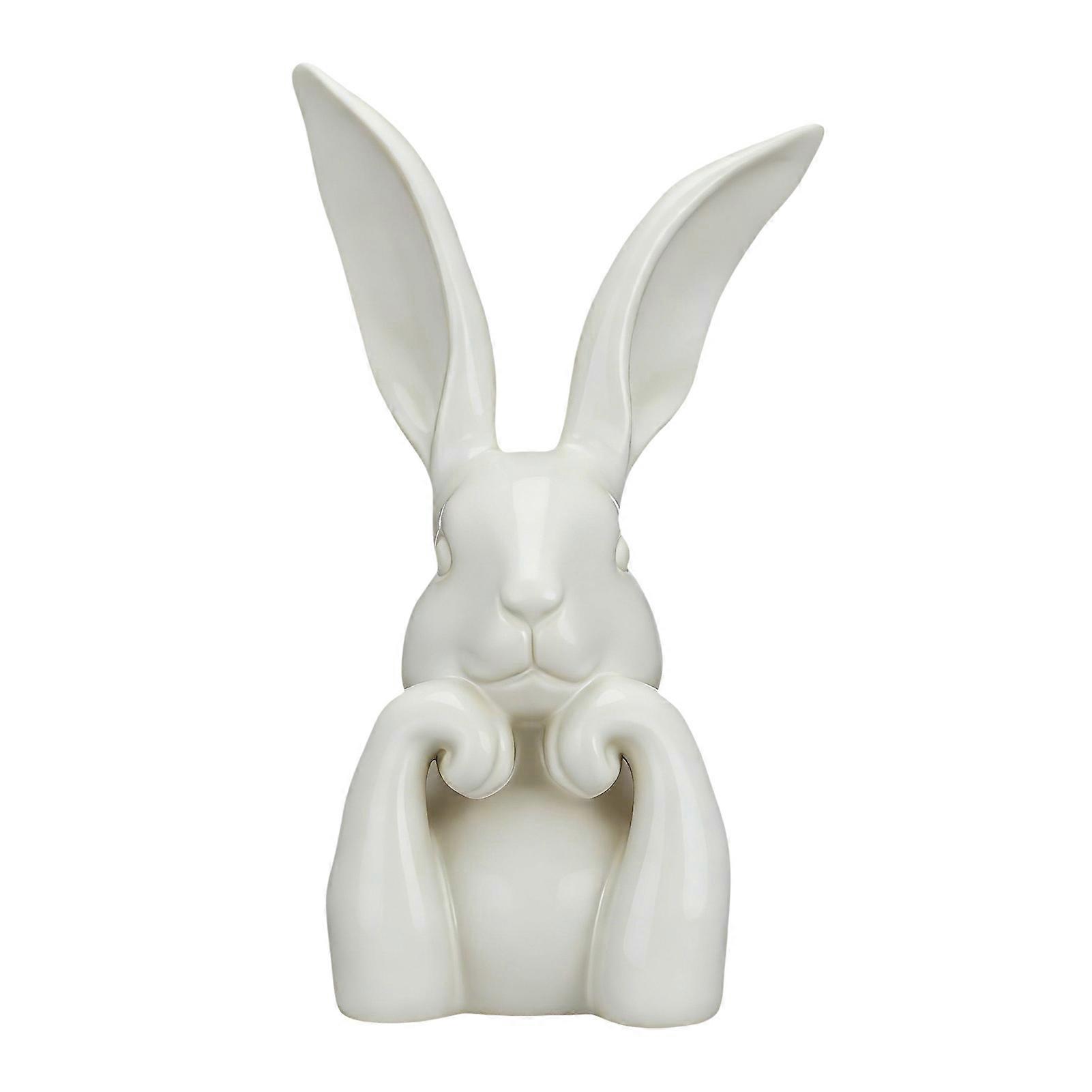 Easter Bunny Figurine Cute Rustic PLA Decor for Spring Home