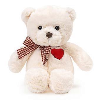 Teddy Bear Plush with Heart Cute Brown Soft Stuffed Animal Gift for Girlfriend Kids Compact Size