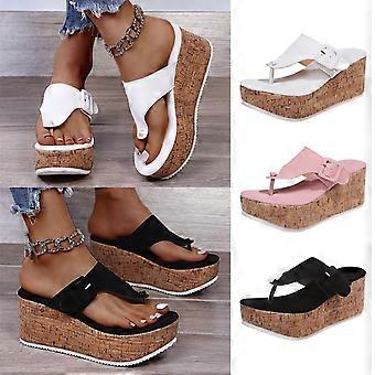 Flip-Flops für Damen, Zehensteg, bequeme Sandalen mit Schnalle, lässige Hausschuhe, Größe 7,5 (40)