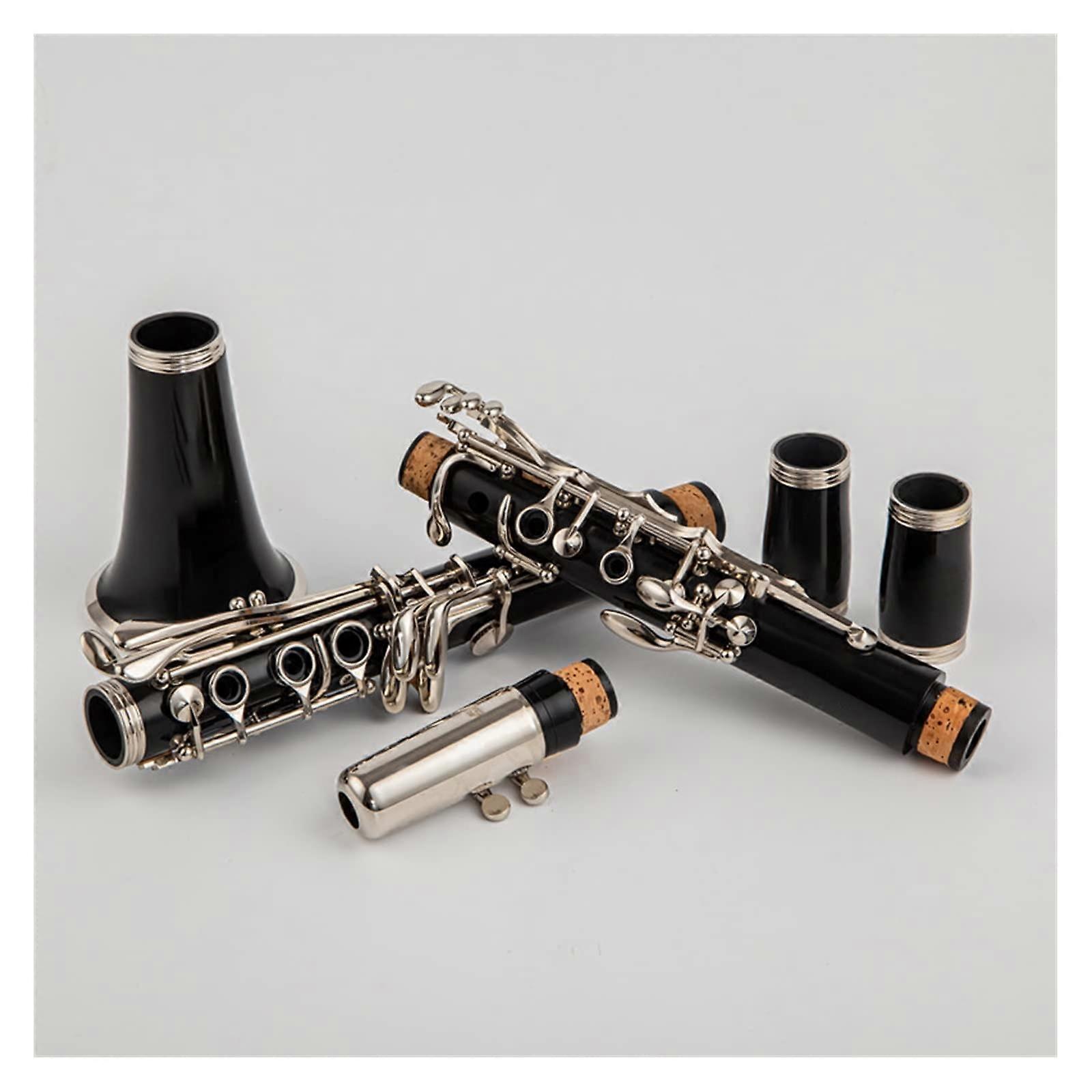 Bb Clarinet for Beginners 17 Keys B Flat with Durable Bakelite Body and Smooth Silver Keywork