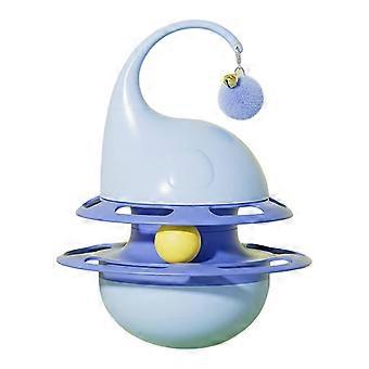 Interactive Tumbler Cat Toy Funny Puzzle Cat Food Dispenser with Fluffy Ball And Bell Self Play Kitten Enrichment Toy for Indoor Cats