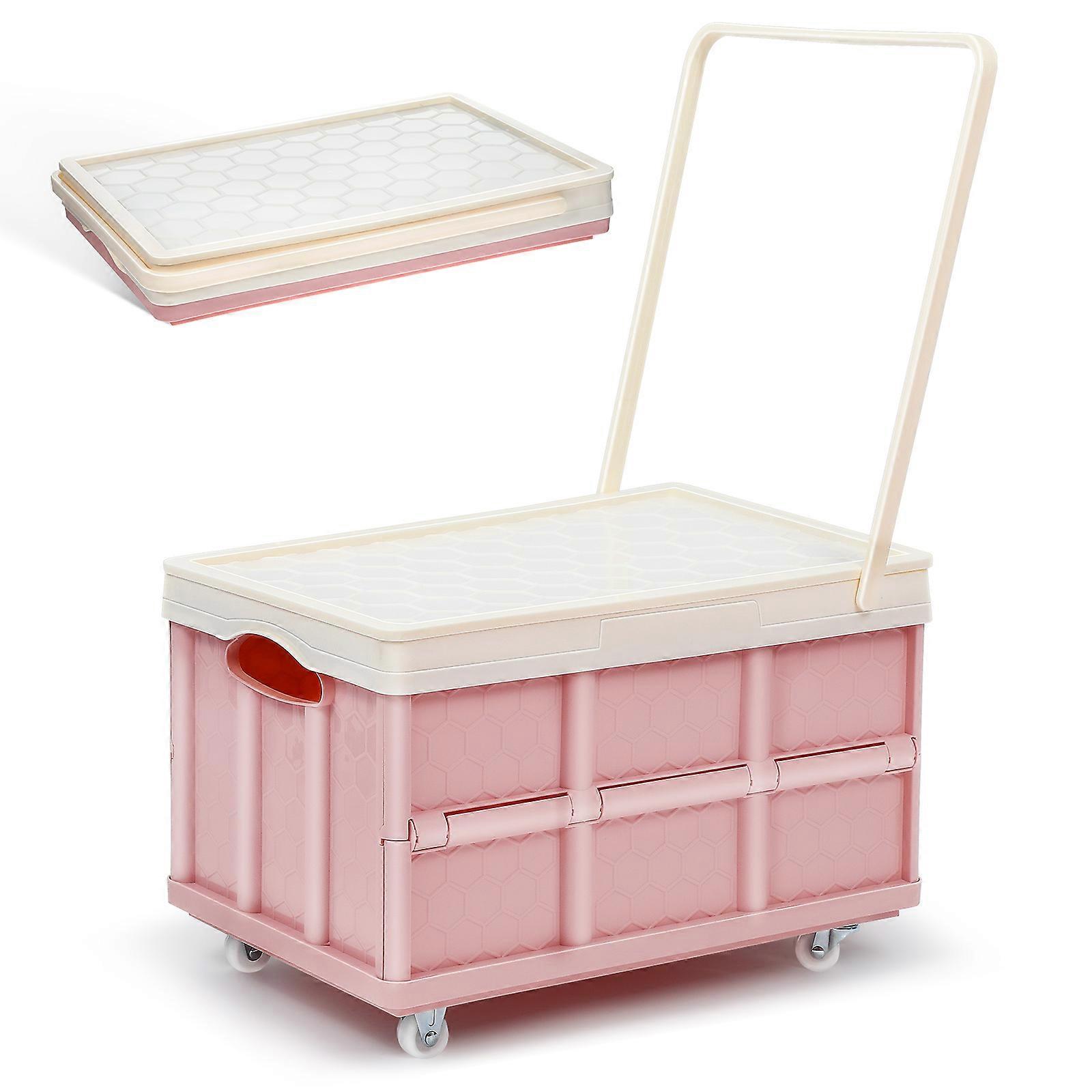 Lidded Storage Bin Collapsible Storage Box Stackable Clothes Storage Box With Wheel
