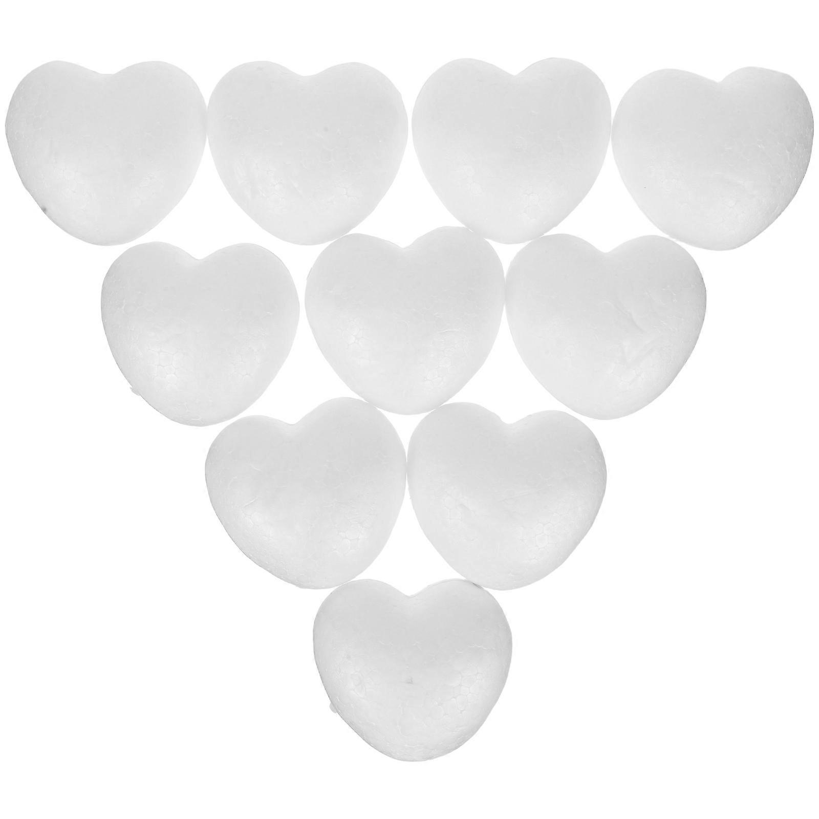 White Solid Heart Model for DIY Craft Wedding Decoration 10Pcs Set