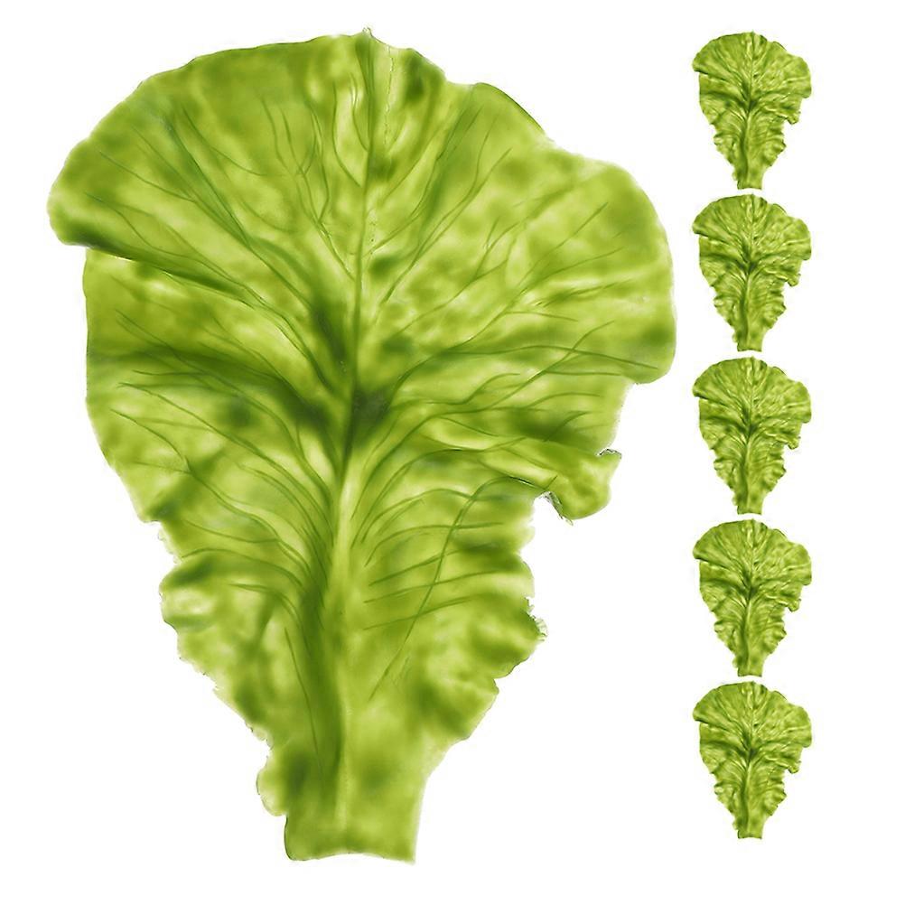 Simulation Lettuce Leaf Models Artificial Vegetables for Decoration 6Pcs