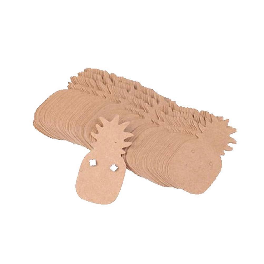 Earring Holders Kraft Paper Pineapple Design for Earrings 100Pcs Set