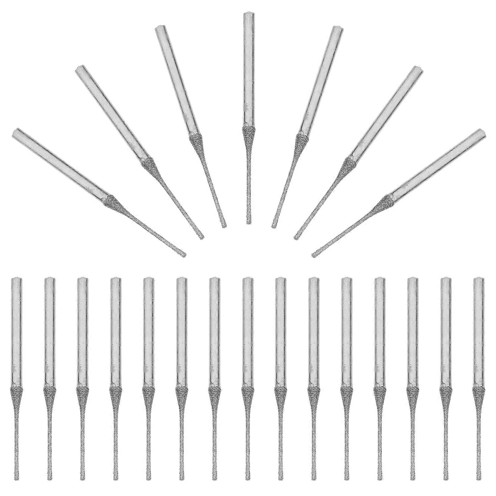 Jade Drill Bits Diamond Drill Bits Set for Precision Drilling 30Pcs Silver Corundum