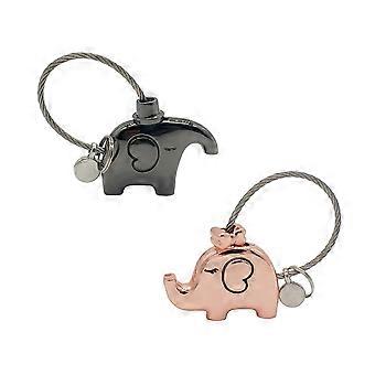 Elephant Couple Keychain for Couples 2Pcs Durable Animal Couple Keyring Accessory