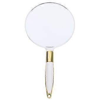 1 PC Okrągłe ręczne lusterko do makijażu Retro europejski styl Lustro Przenośne lustro kosmetyczne Lustro prezentowe dla kobiet Dziewcząt Panie (białe)