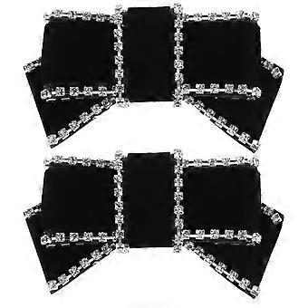 1 Pair Bow Shoe Clips Buckle: Decorative Bow Clips Elegant Removable Shoe Charms Bag Clothing Hair Accessories For Women Black
