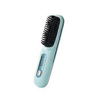 Spazzola lisciante ionica wireless con display LCD, ricaricabile tramite USB, pettine da viaggio portatile 2 in 1 per capelli lisci e ricci