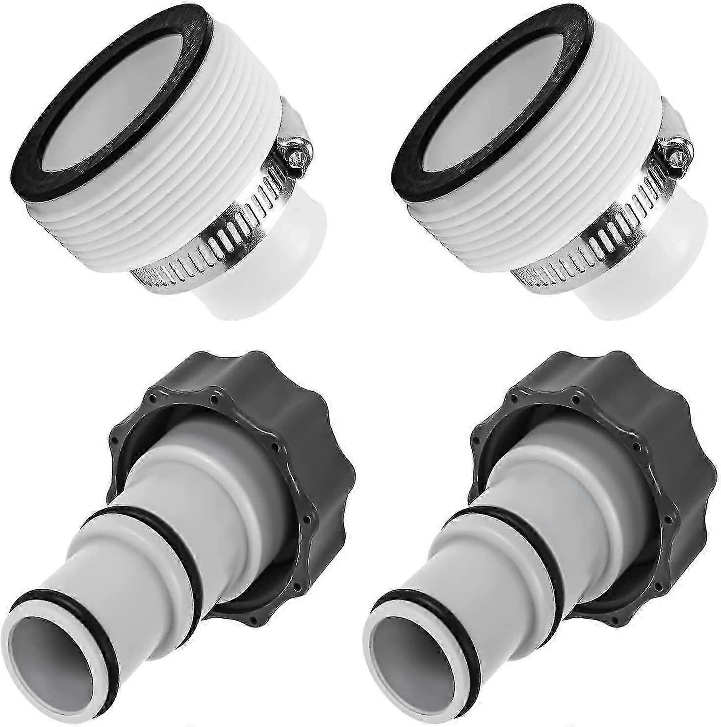 Pack Pool Hose Adapter, Filter Pump Connection 1.25" To 1.5" Hose Conversion Adapter