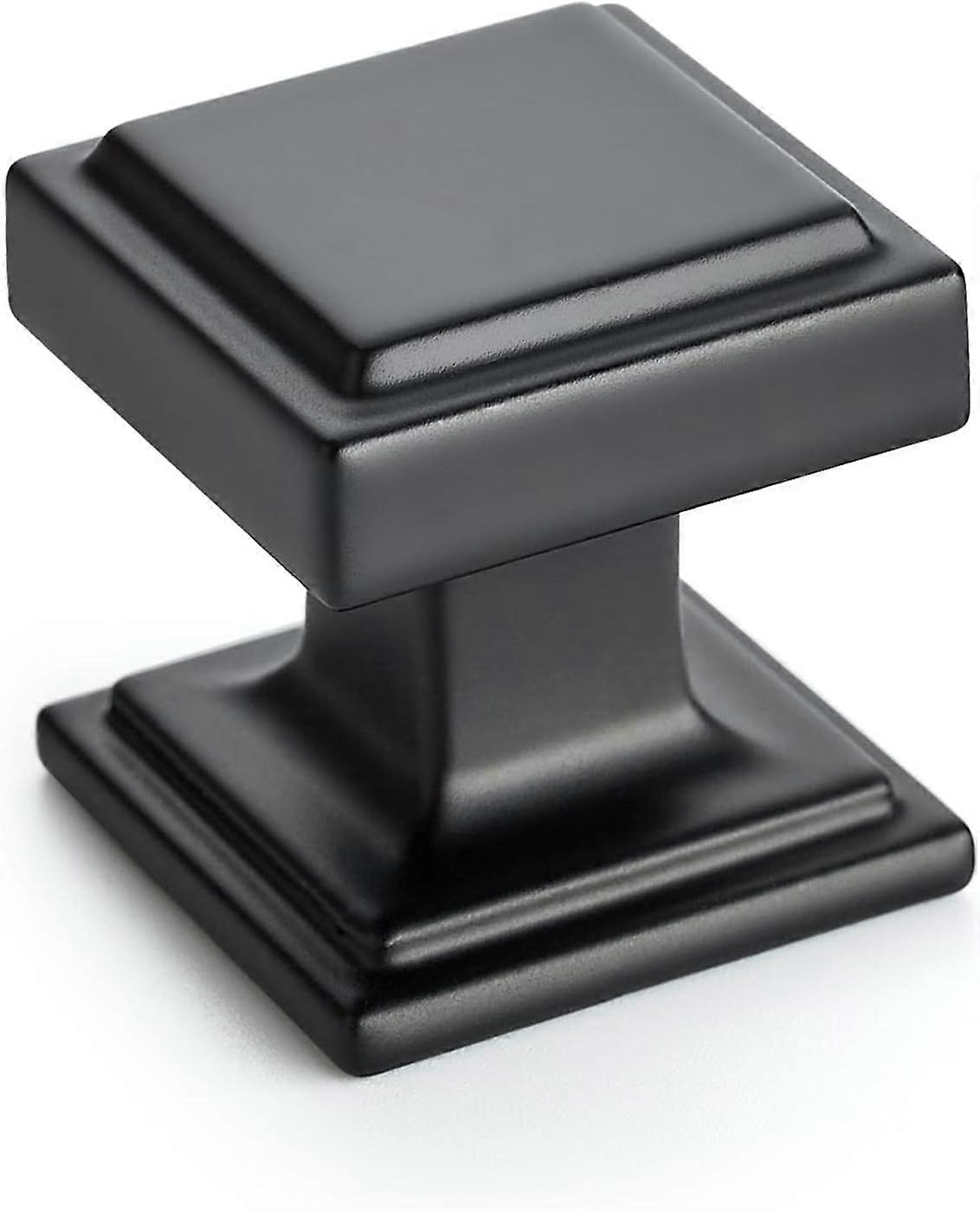 5 Pack Kitchen Cabinet Knobs Square Black Knobs for Kitchen Cabinets and Drawers Matte Black Drawer Pulls and Knobs Closet Door Knobs.