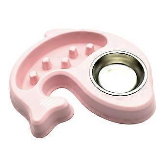 Kæledyrsskål Miljøvenlig Anti-kvælning Pp Fiskeform Hundeskål Bamsetilbehør (farve: pink)