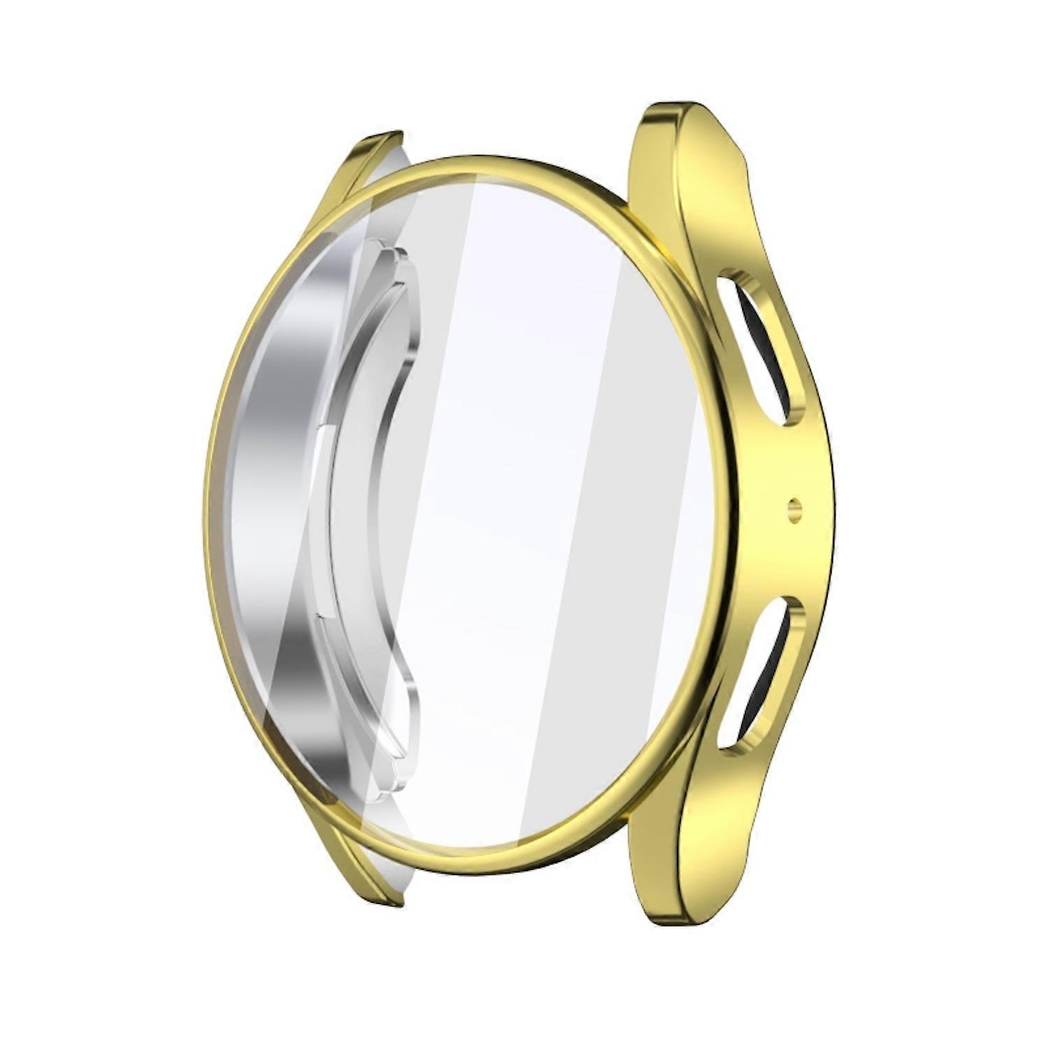 For Samsung Galaxy Watch 7 44mm Full Cover TPU Electroplated Smart Case Protective Cover Gold