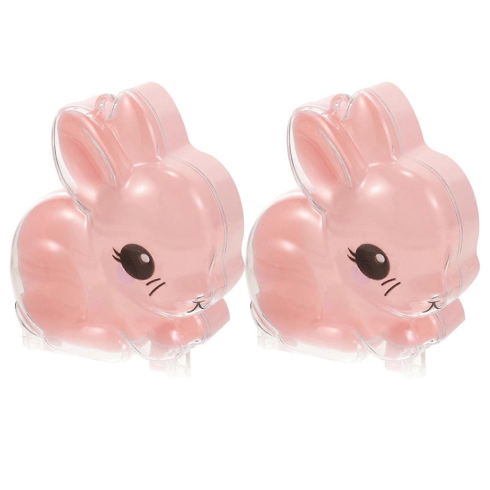 2Pcs Rabit Shaped Candy Case Clear Gift Storage Box Plastic Packaging Boxes
