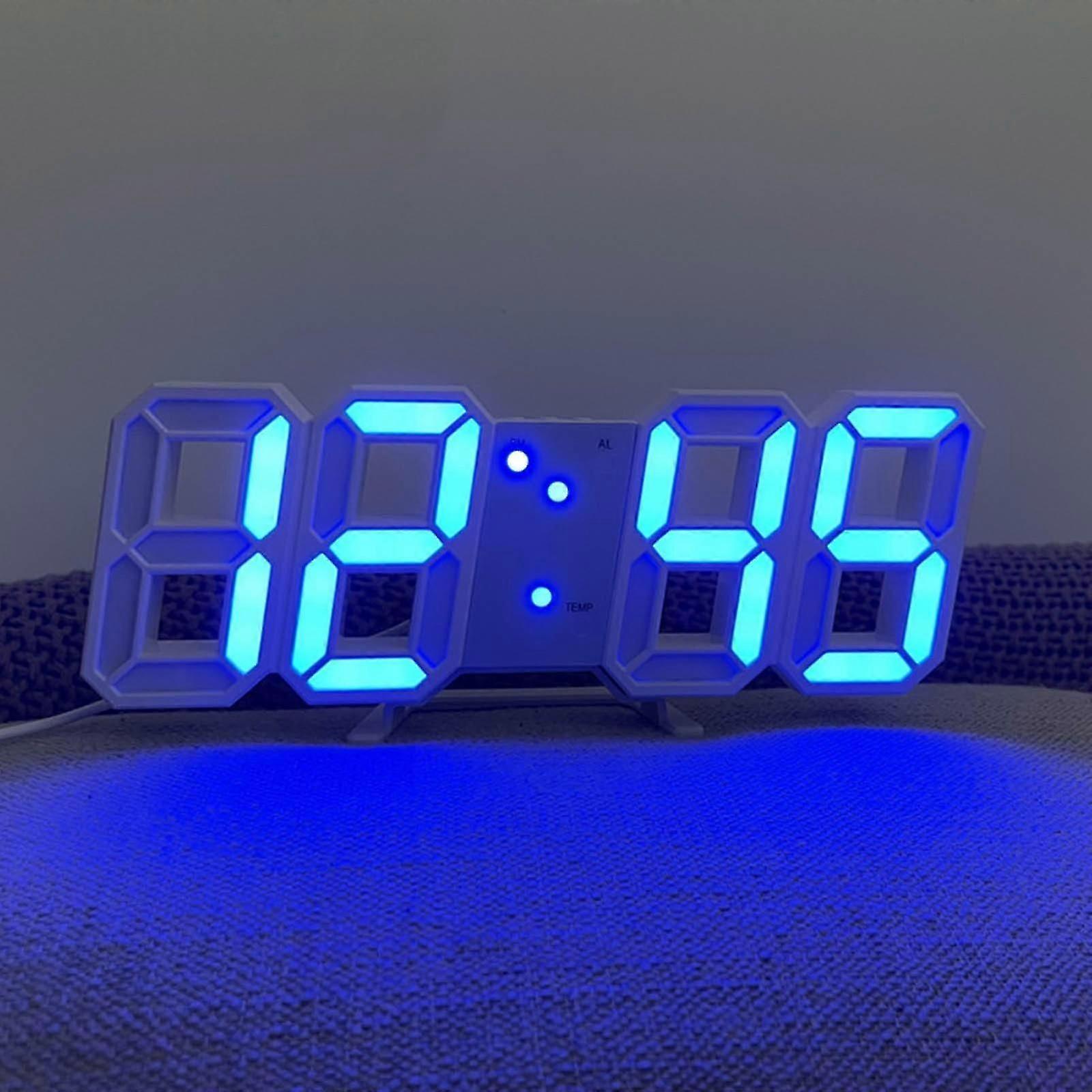 3d led digital clock wall deco glowing night mode adjastable electronic table clock wall clock decor p [MI]
