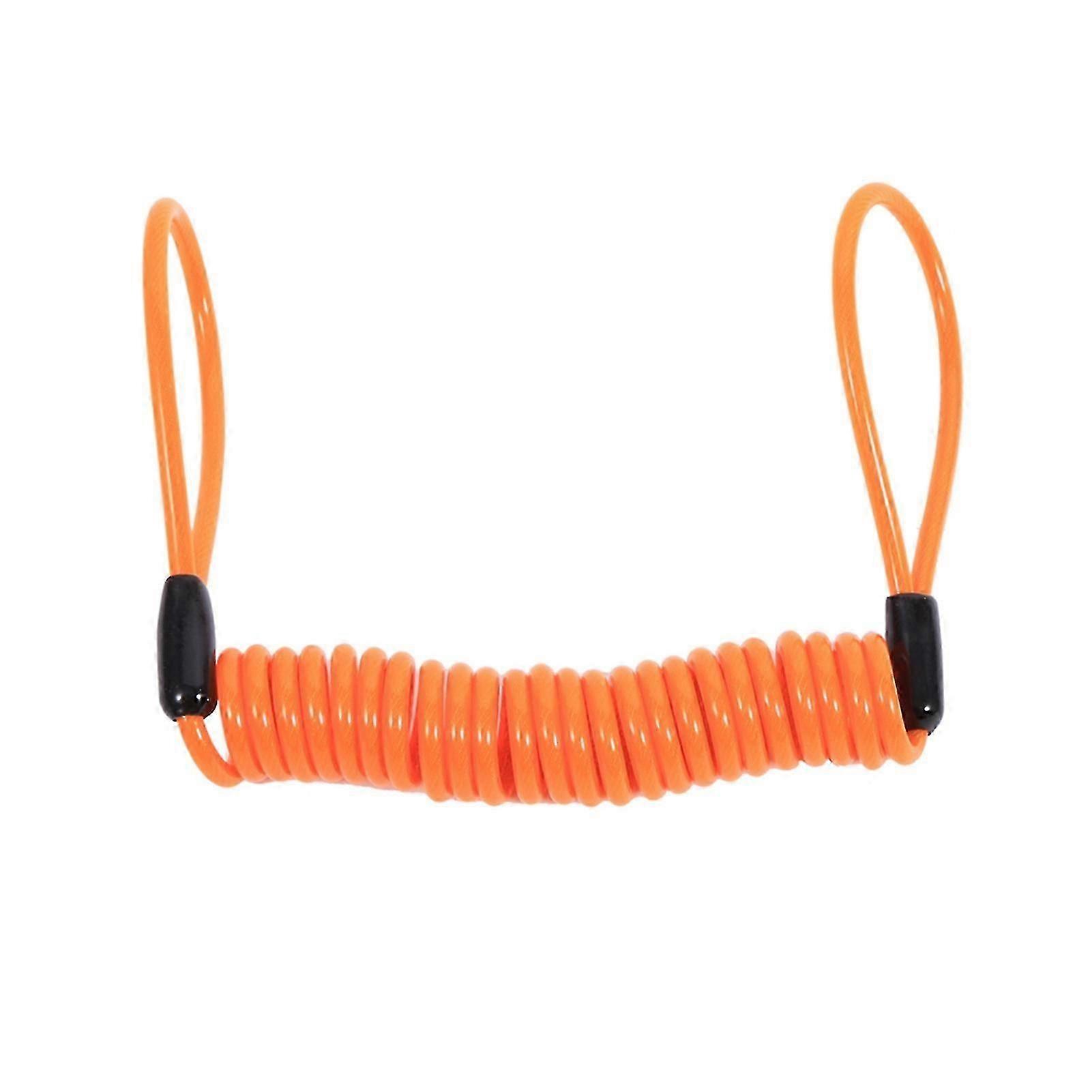 Motorcycle Bike Alarm Disc Lock Antitheft Security Spring Reminder Coil Cable Orange