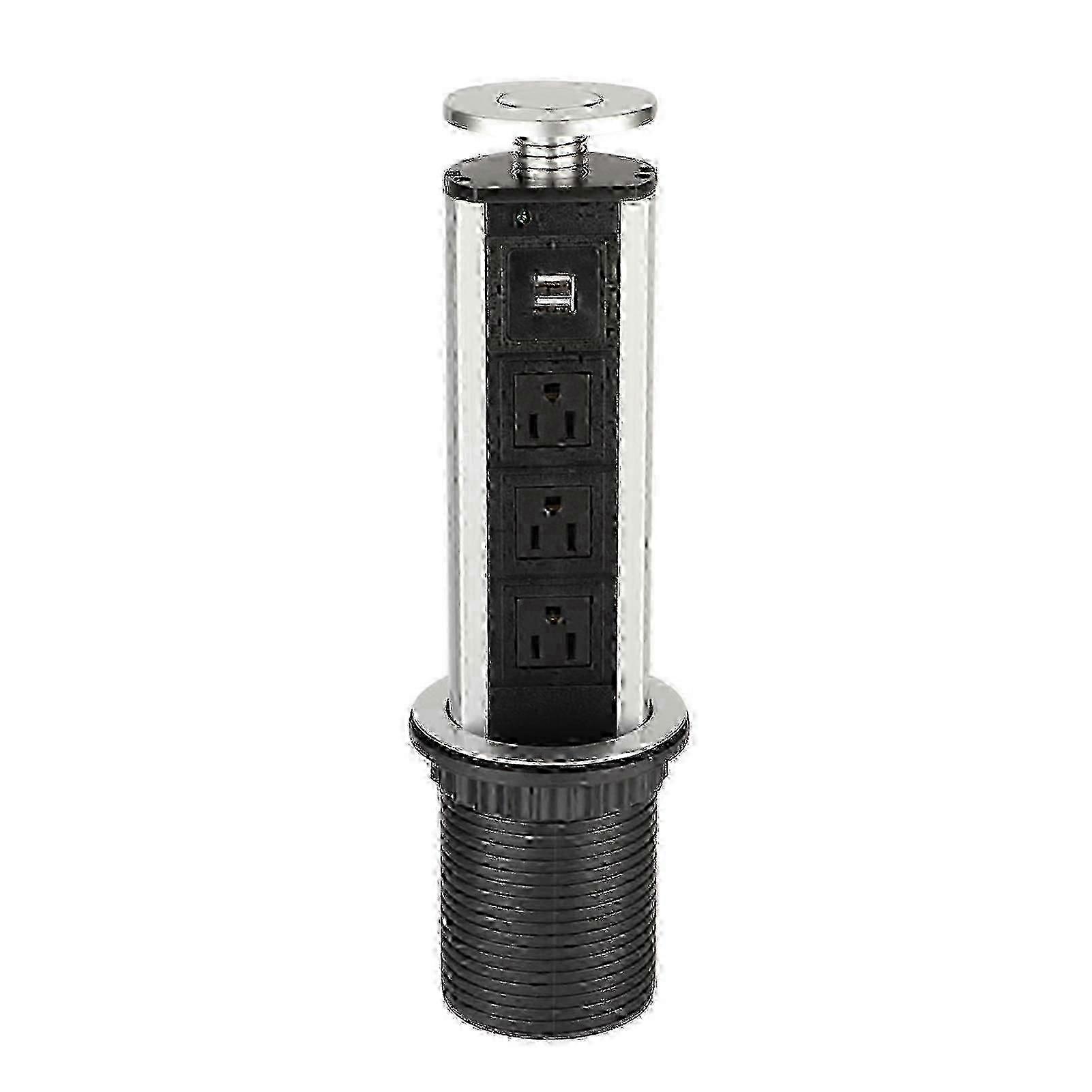 3 Power Socket 2 USB Port Charging Desktop Kitchen Table Retractable Electric Socket YVL