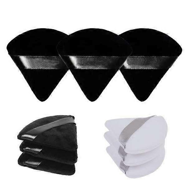 6 count White Triangular Makeup Sponges, Washable powder puff blender puff.C2