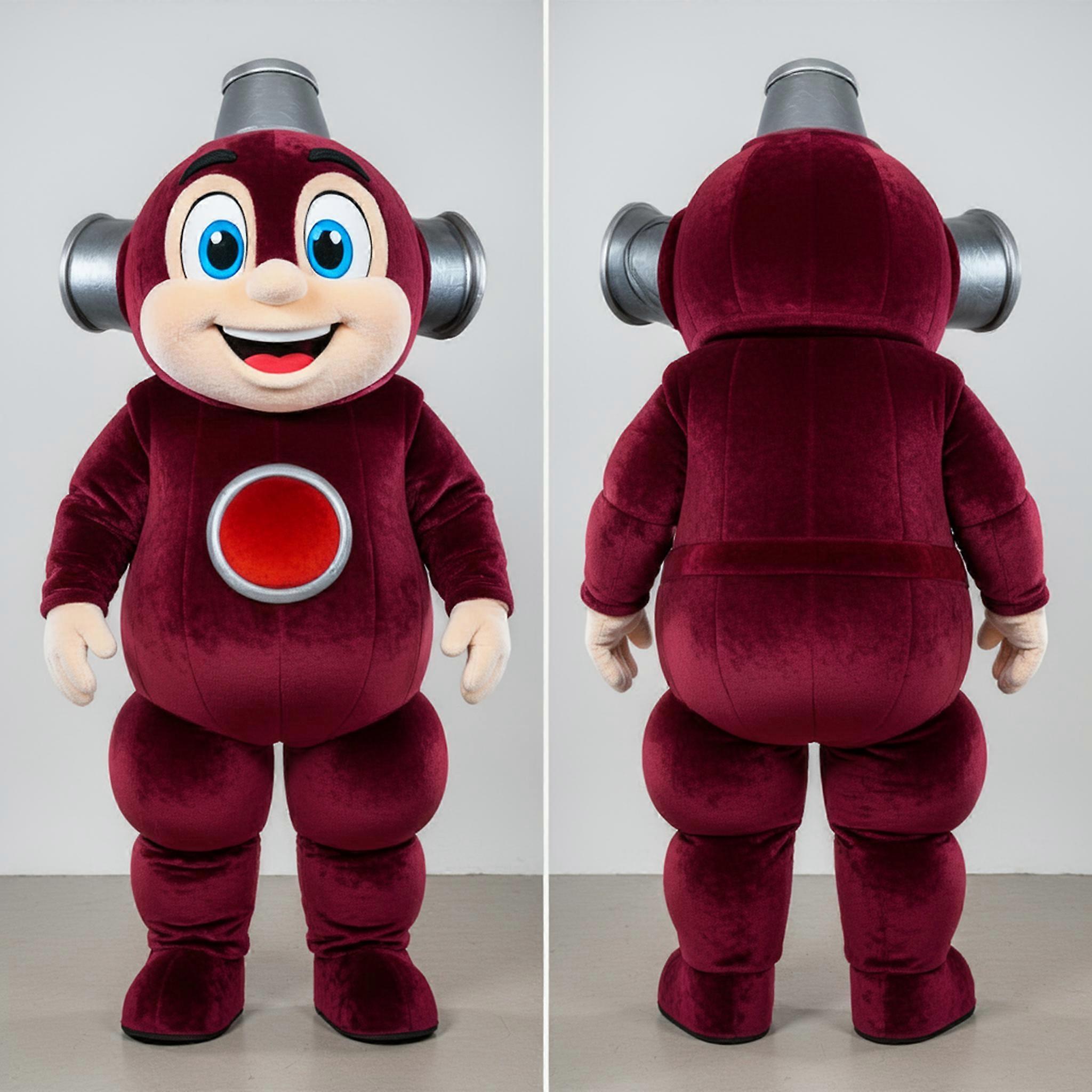 MASTICOT Maroon Heroic Human Cannon Ball Mascot