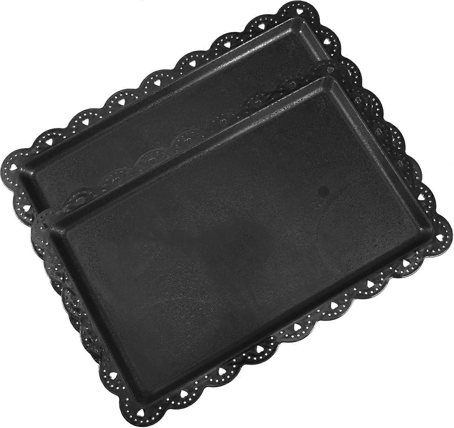 2-PieceRectangular Plastic Food Trays, Lightweight and Easy to Clean,