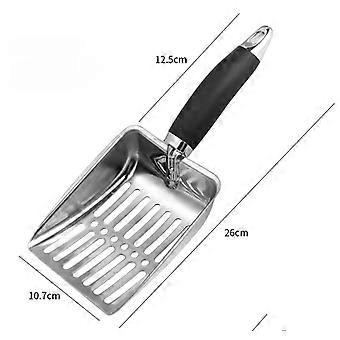 1pcDog Cat Clean Feces Supplies Stainless steel shovel Litter Scoop Reduces Dust Metal Long Handle Pet Cleanning Tools